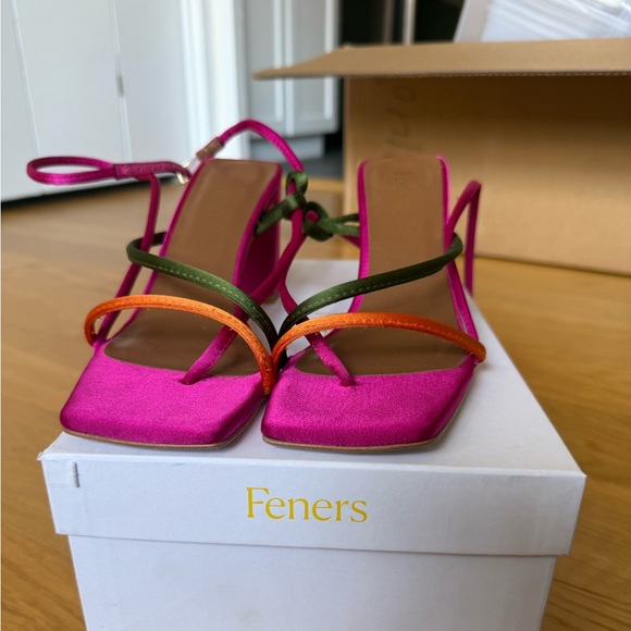 Feners Satin Block Heel - Picture 1 of 4